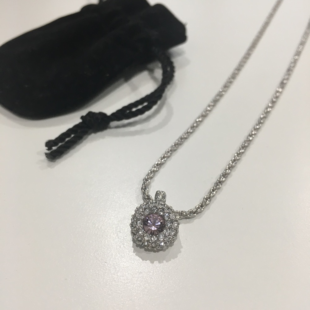 Swarovski Pink Stone and Clear Crystal Necklace